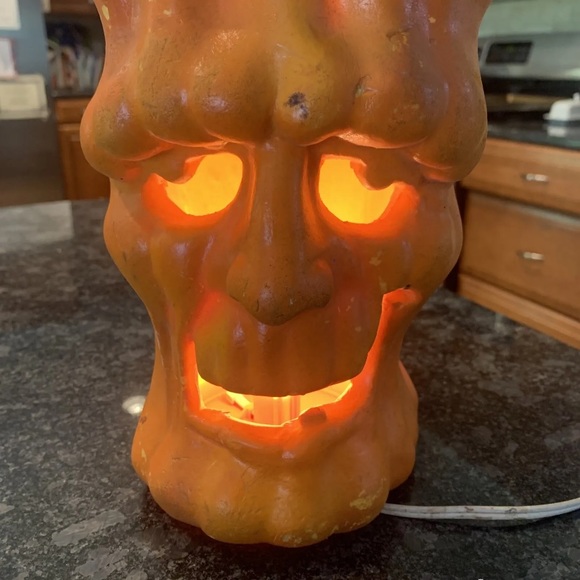 VTG Halloween 1995 TRENDMASTERS Light Up Foam Pumpkin Frankenstein Monster Decor - Picture 2 of 9